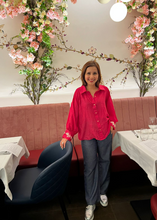 Load image into Gallery viewer, White Rose Silk Shirt