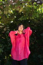 Load image into Gallery viewer, White Rose Silk Shirt