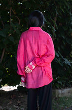 Load image into Gallery viewer, White Rose Silk Shirt