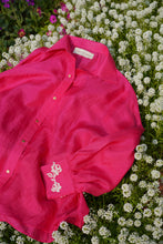 Load image into Gallery viewer, White Rose Silk Shirt