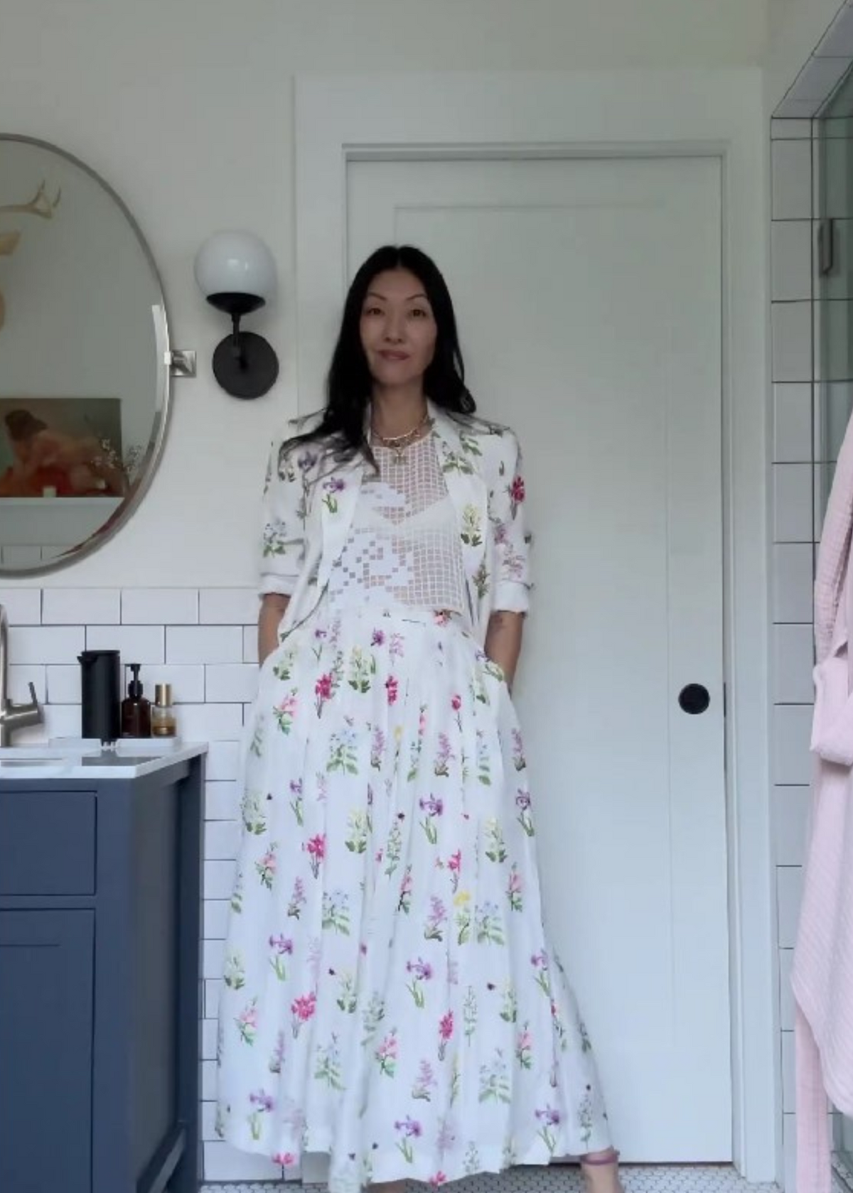 Forest Mist Silk Skirt