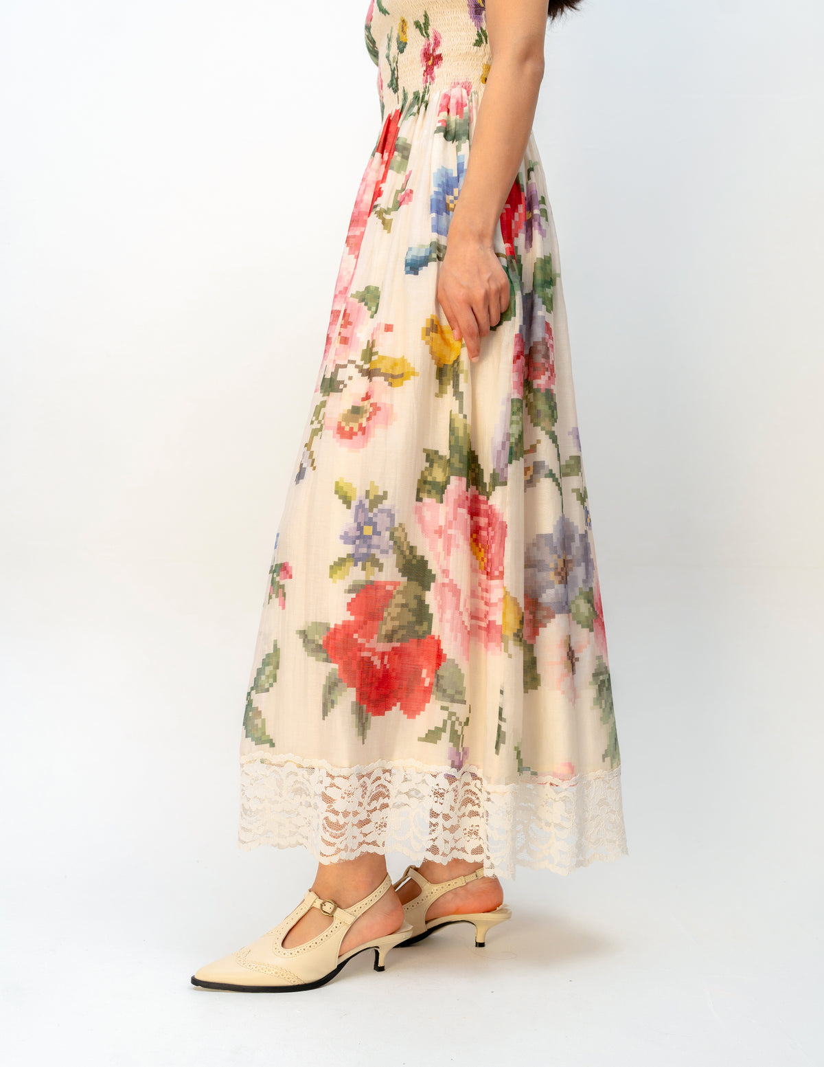 Apricot Veil Dress