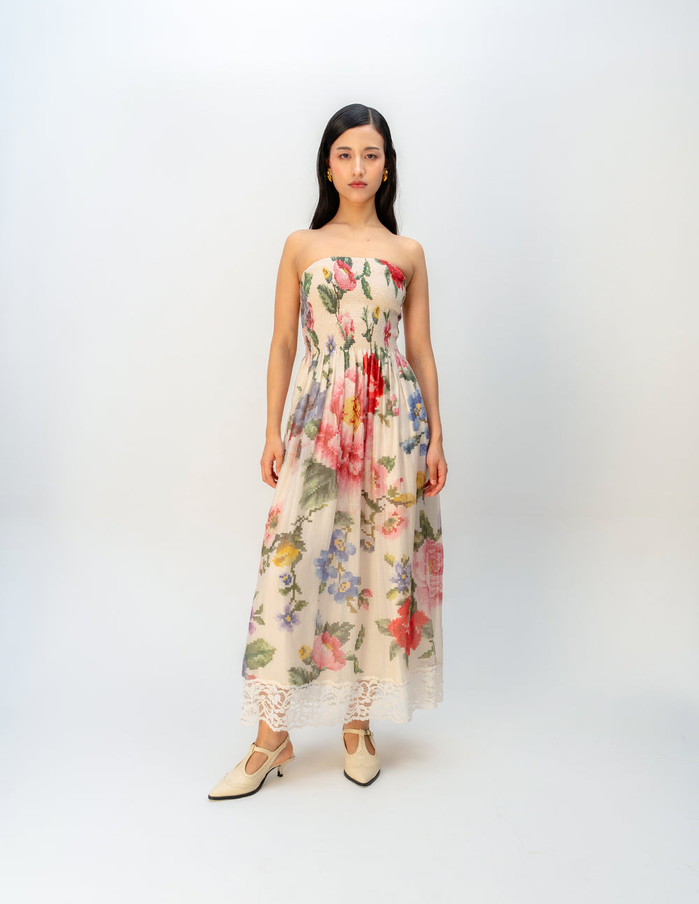Apricot Veil Dress