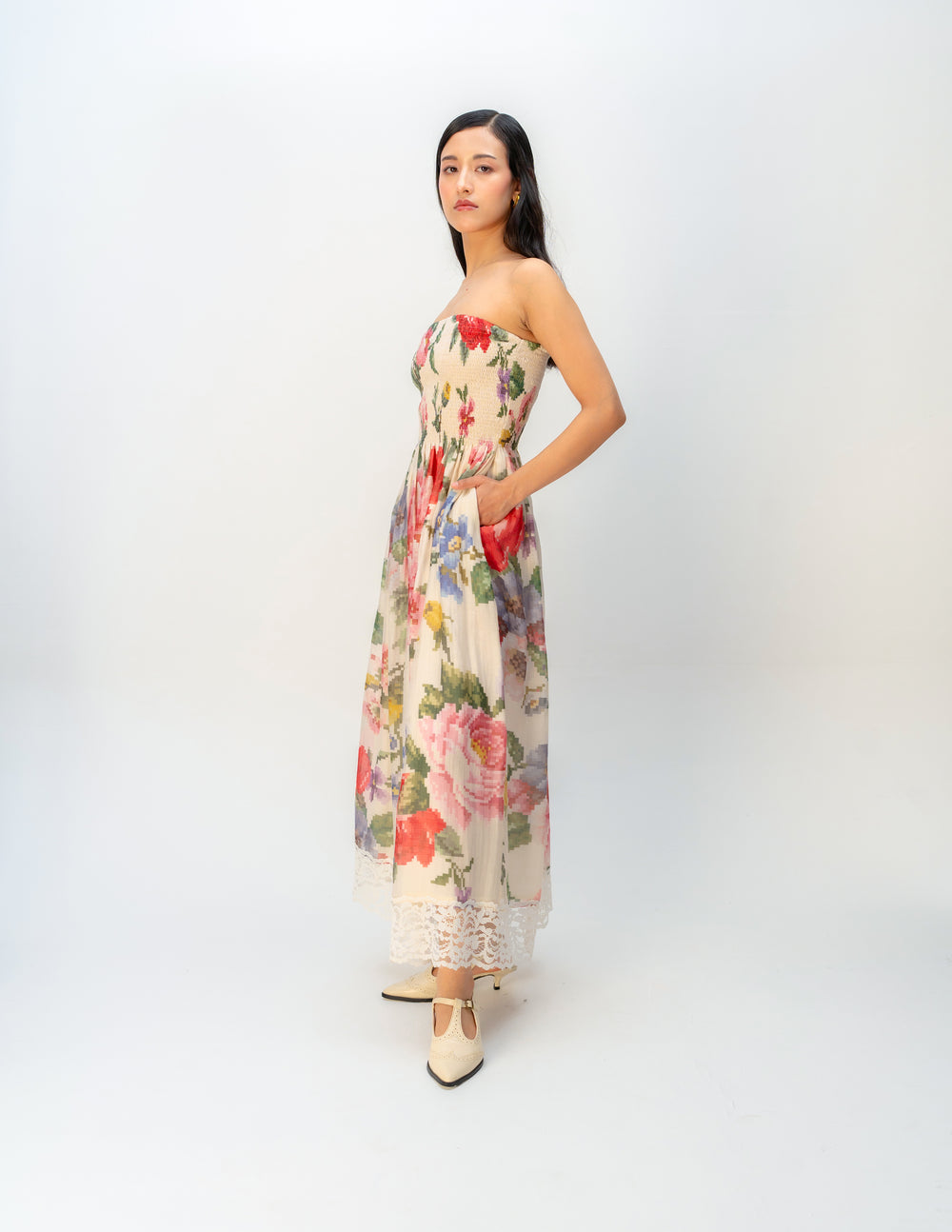 Apricot Veil Dress