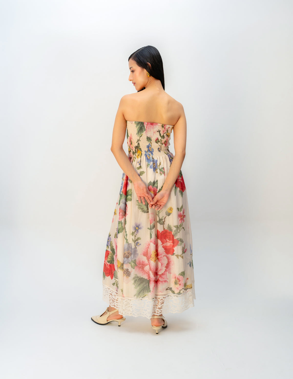Apricot Veil Dress