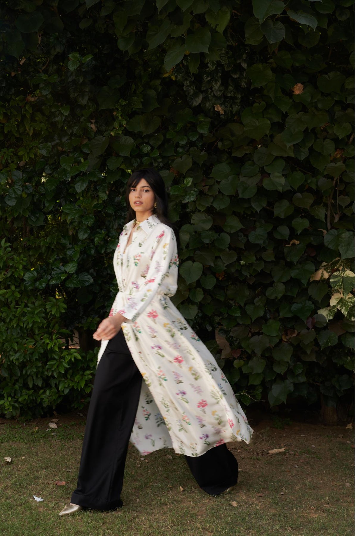 Love Sonnet Silk Shirt Dress