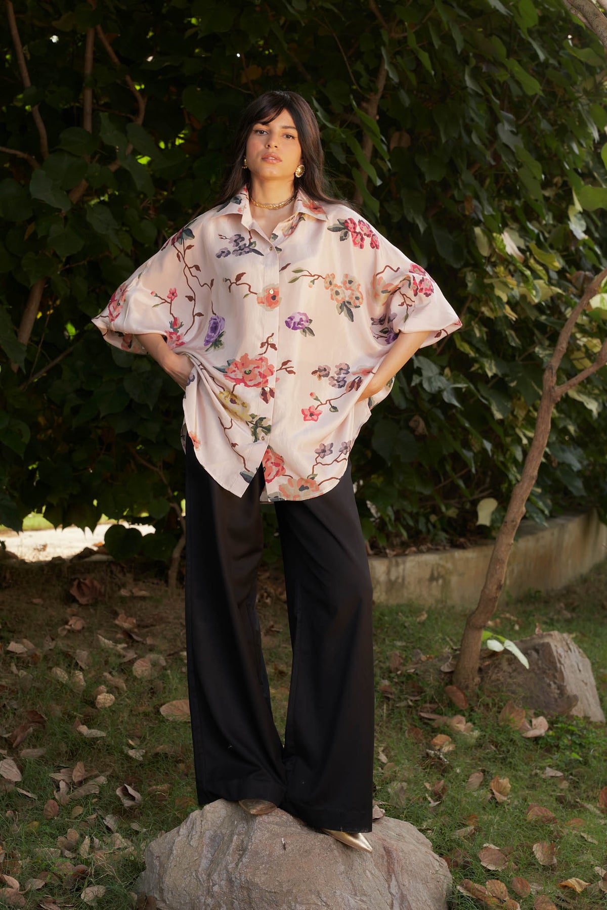Sacred Flower Silk Shirt