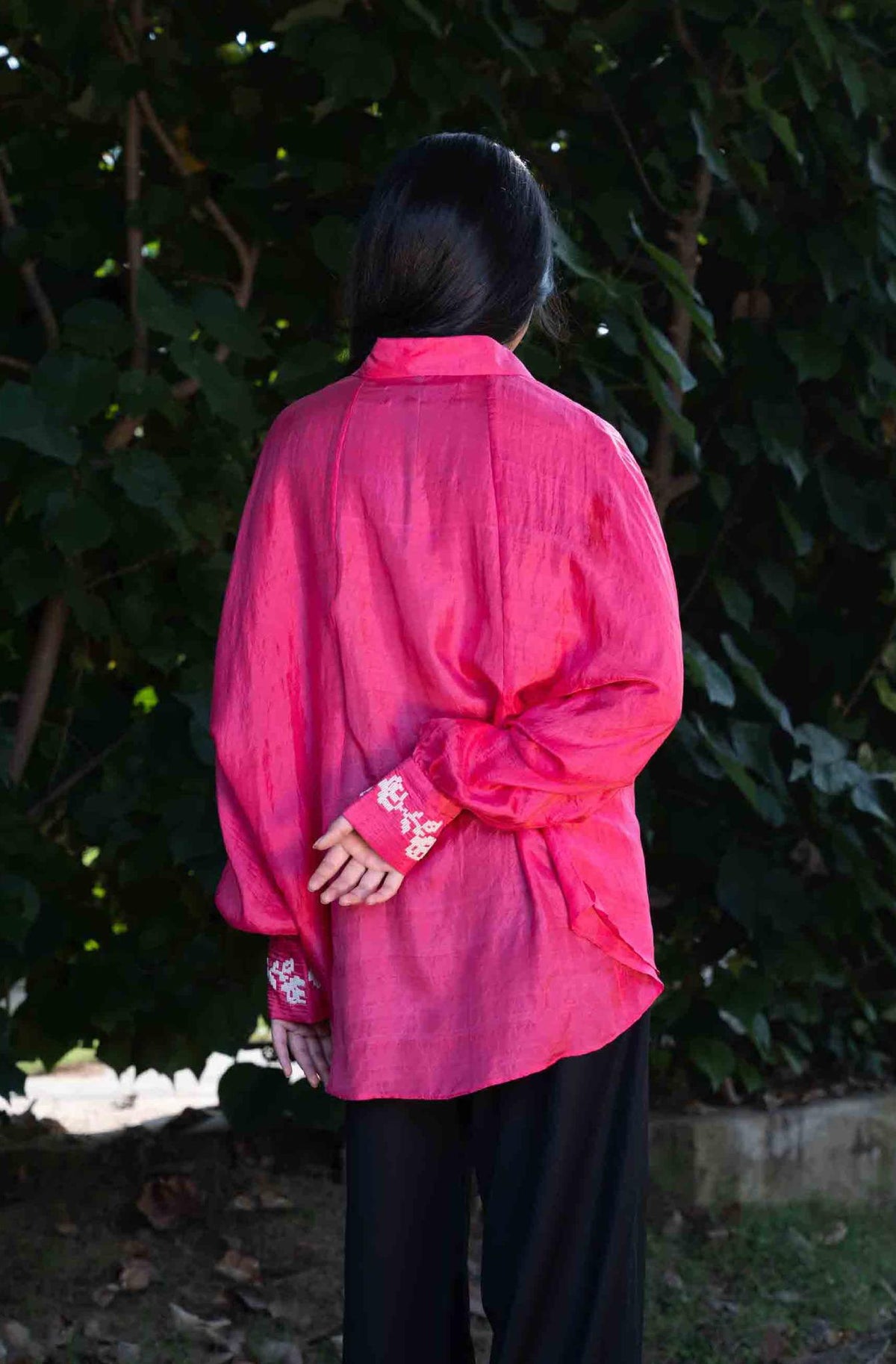 White Rose Silk Shirt