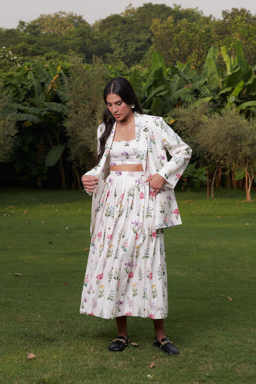 Forest Mist Silk Skirt