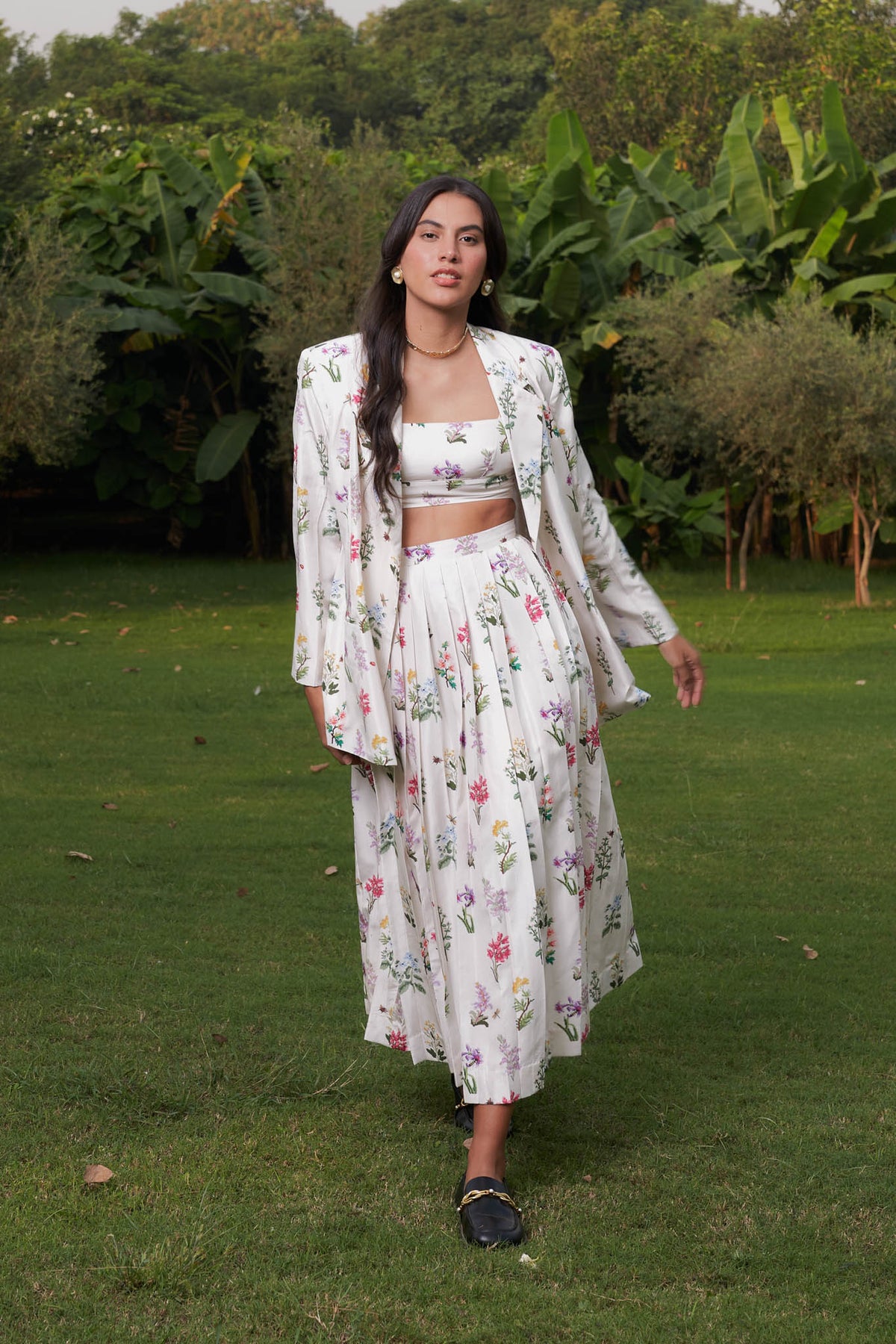 Forest Mist Silk Skirt