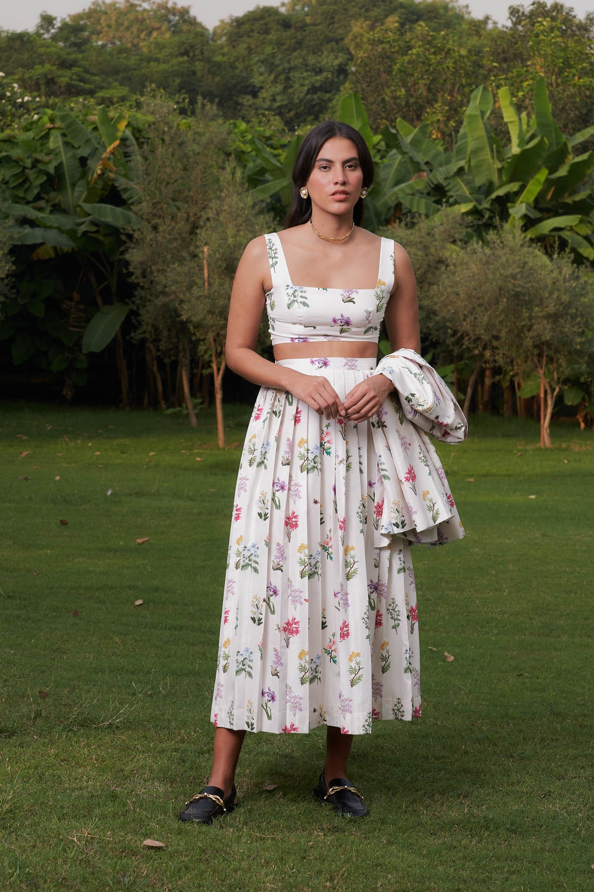 Forest Mist Silk Skirt
